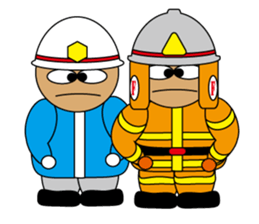 Firefighter & paramedic character sticker #4232664