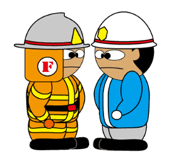 Firefighter & paramedic character sticker #4232665