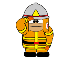 Firefighter & paramedic character sticker #4232668