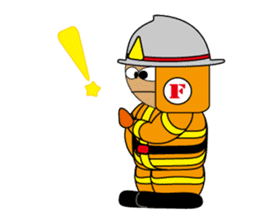 Firefighter & paramedic character sticker #4232672