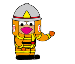 Firefighter & paramedic character sticker #4232674