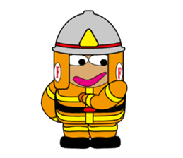 Firefighter & paramedic character sticker #4232676