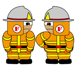 Firefighter & paramedic character sticker #4232682