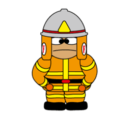 Firefighter & paramedic character sticker #4232684