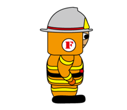 Firefighter & paramedic character sticker #4232686
