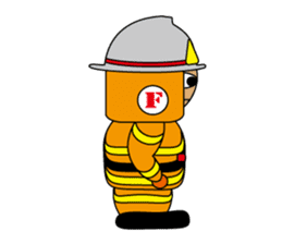 Firefighter & paramedic character sticker #4232686