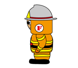 Firefighter & paramedic character sticker #4232688