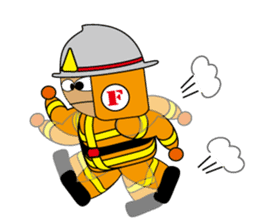Firefighter & paramedic character sticker #4232690