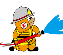 Firefighter & paramedic character sticker #4232694
