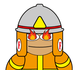 Firefighter & paramedic character sticker #4232697