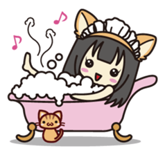 Daily life of the maid with cat ears sticker #4234278
