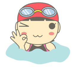 Swimming Girl ~girl children swim~ sticker #4237635