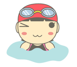 Swimming Girl ~girl children swim~ sticker #4237638