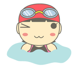 Swimming Girl ~girl children swim~ sticker #4237638