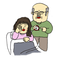 Marie and grandpa sticker #4238256