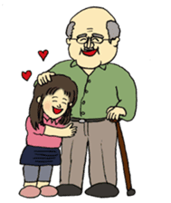 Marie and grandpa sticker #4238260