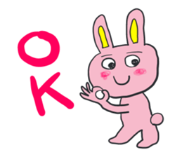 Pink cute Rabbit sticker #4240360