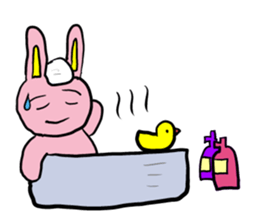 Pink cute Rabbit sticker #4240373