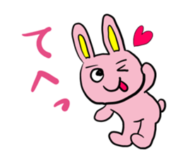 Pink cute Rabbit sticker #4240380