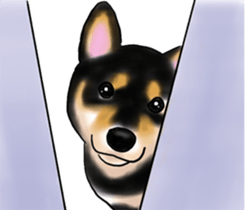 Black-Shiba and White Shiba Dog Sticker sticker #4246275