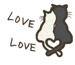 Playful cat and handsome cat. sticker #4249379