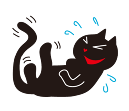 Overaction black cat sticker #4250760