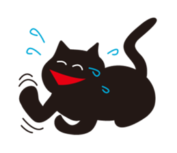 Overaction black cat sticker #4250761