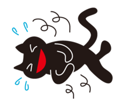 Overaction black cat sticker #4250762