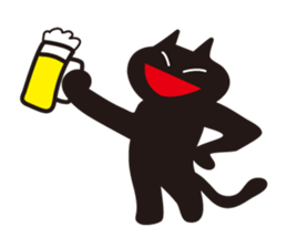 Overaction black cat sticker #4250764