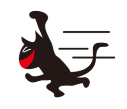 Overaction black cat sticker #4250766