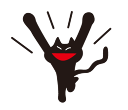 Overaction black cat sticker #4250767