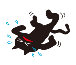 Overaction black cat sticker #4250769