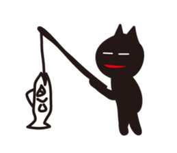 Overaction black cat sticker #4250770