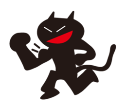 Overaction black cat sticker #4250771