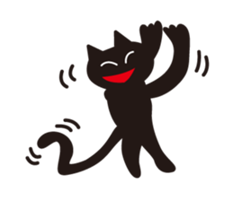 Overaction black cat sticker #4250772