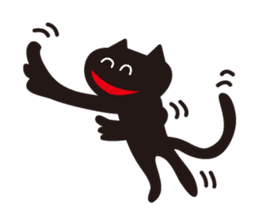 Overaction black cat sticker #4250773