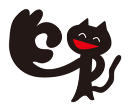 Overaction black cat sticker #4250774