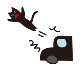 Overaction black cat sticker #4250777