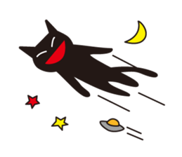 Overaction black cat sticker #4250778
