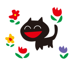 Overaction black cat sticker #4250779