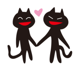 Overaction black cat sticker #4250780