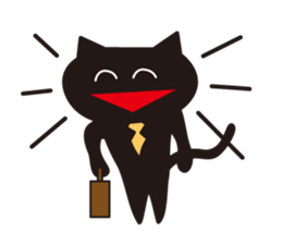 Overaction black cat sticker #4250782