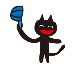 Overaction black cat sticker #4250783