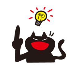 Overaction black cat sticker #4250784