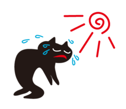 Overaction black cat sticker #4250788