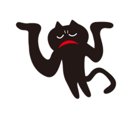 Overaction black cat sticker #4250790