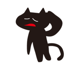 Overaction black cat sticker #4250791