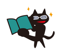 Overaction black cat sticker #4250792