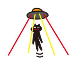 Overaction black cat sticker #4250793