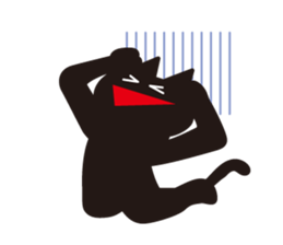 Overaction black cat sticker #4250794